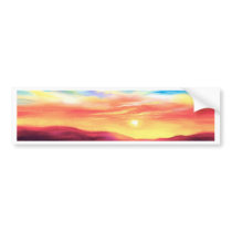Landscape Sunset Lake Scene - Multi Bumper Sticker