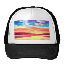 Landscape Sunset Lake Scene - Multi Hat