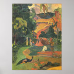 Landscape w Peacocks by Gauguin, Vintage Fine Art Print
