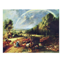 Landscape With A Rainbow By Rubens Peter Paul Personalized Invite