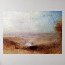Landscape with a river by Joseph Mallord Turner Poster