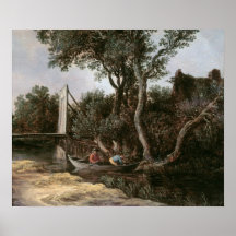 Landscape with Bridge, c.1628 Posters