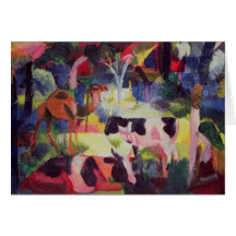 Landscape with Cows and a Camel Card