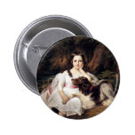 Landscape with Girl and Dog Pinback Button