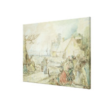Landscape with Gypsy Fortune-Tellers Stretched Canvas Print