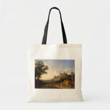 Landscape With Temple Ruins On Sicily (Valley Of T Tote Bags