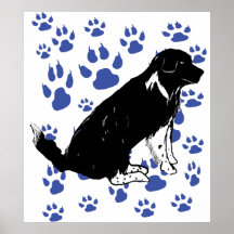 Landseer Newfoundland drawing Poster