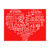 Languages of Love Heart Post Cards