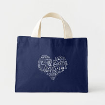 Languages of Love Heart Tote Bag