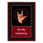 LANGUE DES SIGNES : CARTE DE VALENTINE