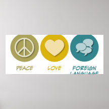 Langue étrangère d'amour de paix posters