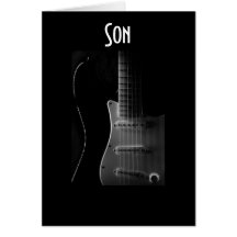 "L'ANNIVERSAIRE DU FILS DE LA GUITARE" CARTE