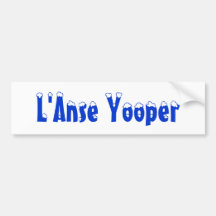 L'Anse Yooper Snow Text U.P. Towns Bumper Stickers