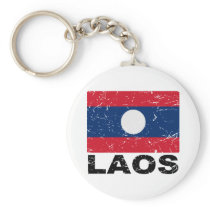 Laos Vintage Flag Key Chain