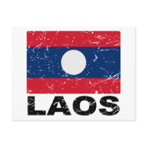 Laos Vintage Flag Post Cards