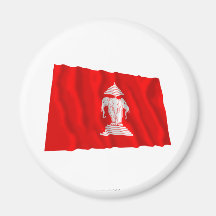 Laos Waving Flag (1952-1975) Magnet