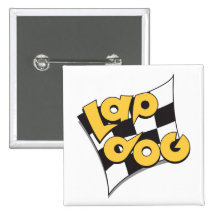 Lap Dog Flag - auto racing fan's button