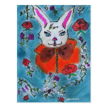 lapin alice ayx pays des merveilles carte postale
