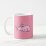 Lapin de lapin rose tasse à café