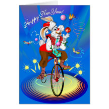 Lapin de nouvelle année, lapin sur la bicyclette,  cartes de vœux
