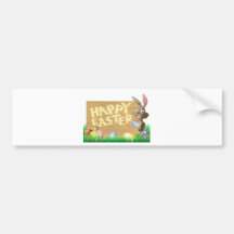 Lapin de Pâques heureux d'isolement Adhésif Pour Voiture