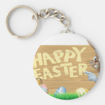 Lapin de Pâques heureux d'isolement Porte-clef
