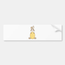 lapin de Pâques mignon avec l'oeuf jaune Adhésif Pour Voiture