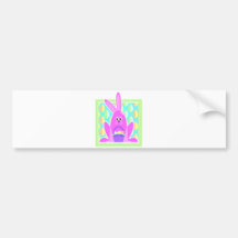 lapin de Pâques mignon de rose de bande dessinée Autocollant Pour Voiture