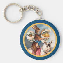 Lapin de Pâques vintage Keychain Porte-clefs