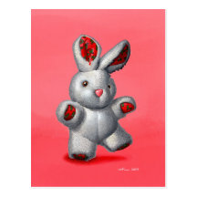Lapin en peluche cartes postales
