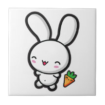 Lapin et carotte de Kawaii Carreaux En Céramique