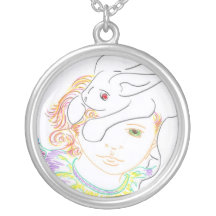 Lapin et enfant pendentif