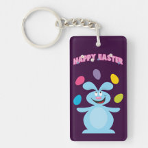 Lapin et oeufs de Pâques personnalisés Porte-clé