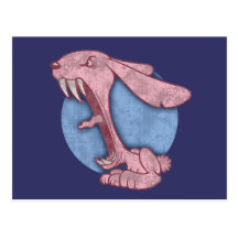 Lapin mauvais rose carte postale