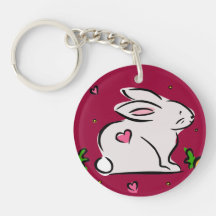 Lapin mignon personnalisé porte-clef