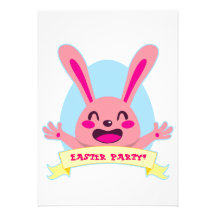 Lapin rose heureux bristol personnalisé