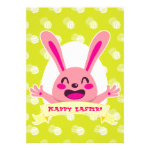 Lapin rose heureux bristols