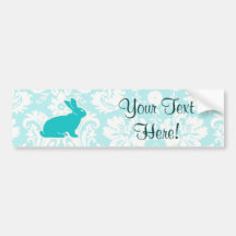Lapin turquoise autocollants pour voiture