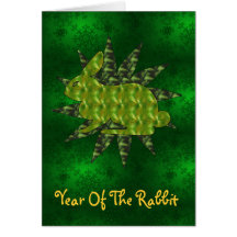 Lapin vert carte de vœux