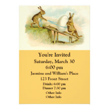 Lapins de Pâques vintages Invitations Personnalisées
