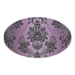 Lapis Purple Black Damask Wedding Envelope Seals Stickers