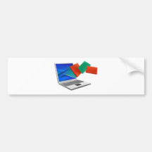 Laptop books education or ebook concept bumper stickers