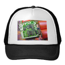 Laptop circuit board trucker hats