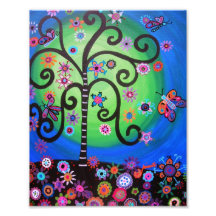 L'arbre de la vie fleurit la peinture impressions photographiques