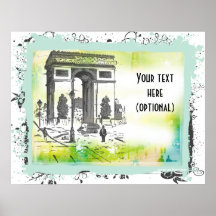 L'Arc de Triomphe Collage Art Print