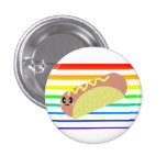 L'arc-en-ciel mignon de hot dog de Kawaii barre le Badge