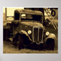 Large Antique Truck Poster - Vintage Vehicle