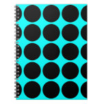 Large Black Polka Dots on Aqua Notebooks