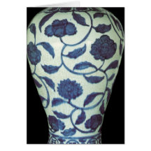 Large blue and white vase, Jaijing Period Greeting Cards