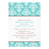 Large Blue Damask Bridal Shower invitations